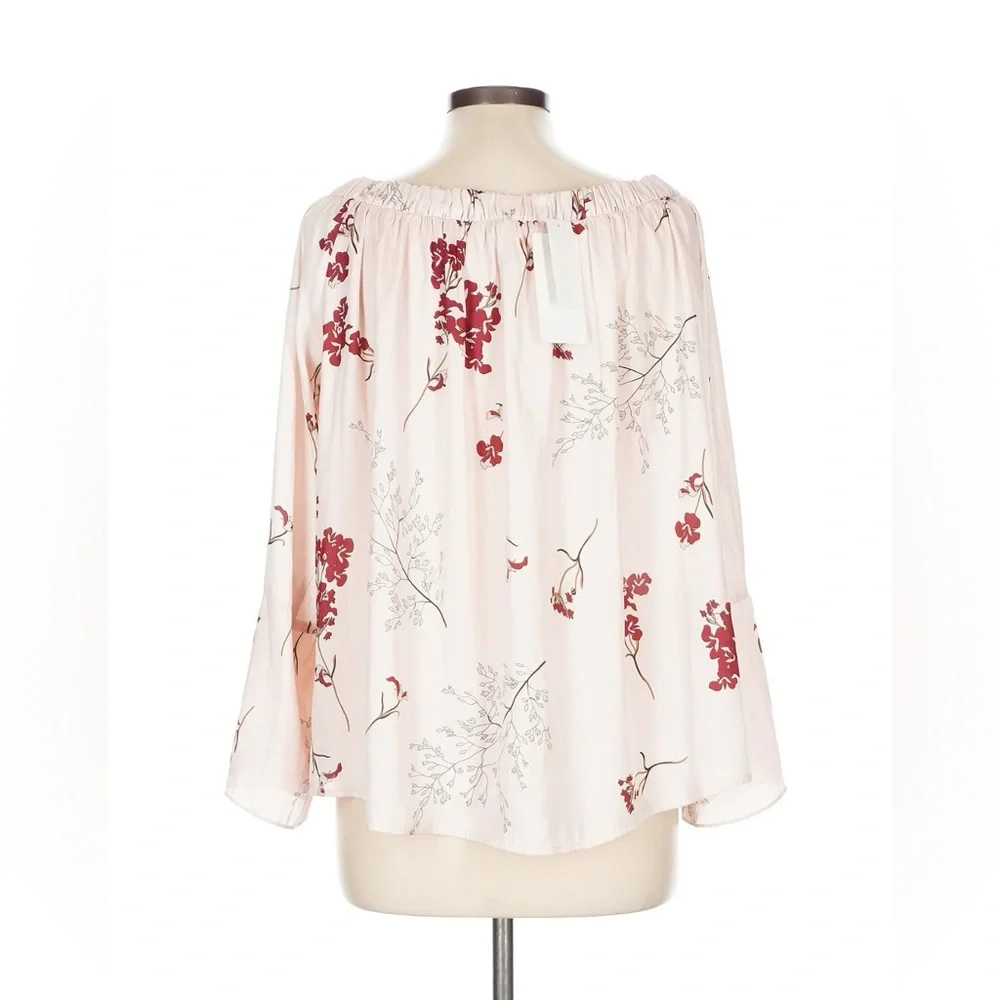 NWT Mare Mare Anthropologie Floral Off-Shoulder Pink Blouse - Picture 2 of 3